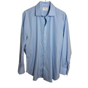 Thomas Pink mens size 17.5/44  Tailored fit Dress shirt light blue long sleeve